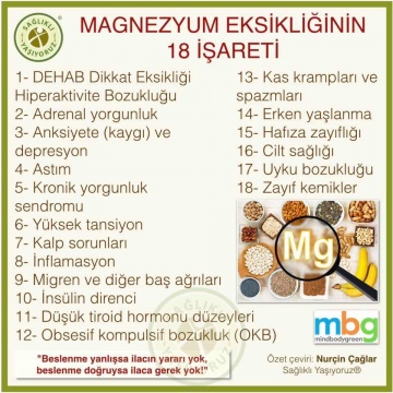 MAGNEZYUM EKSİKLİĞİNİN 18 İŞARETİ